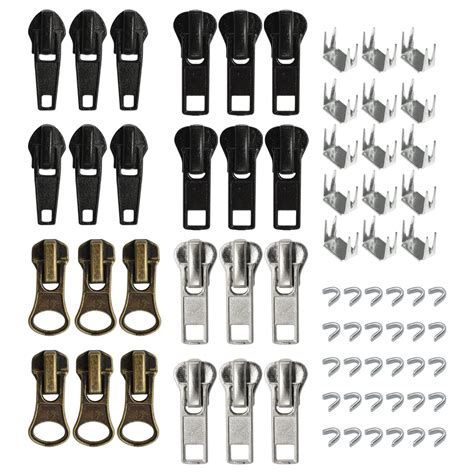 24 Pcs #5#7 Zipper Sliders Replacement Zipper Pull Repair Kit Includes ...