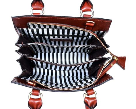 Premium Genuine Leather Structured Handbag with Multi-Compartment Zip