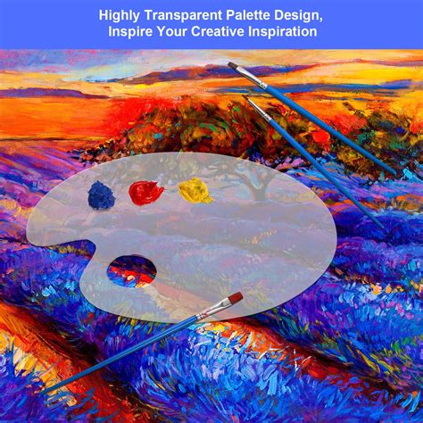 Buy Clear Acrylic Paint Palette Oval Shaped Artist Painting Palette Non ...