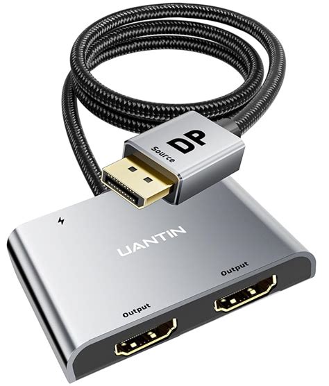 UANTIN DisplayPort to Dual HDMI Adapter | 4K 60Hz DP Source to HDMI ...