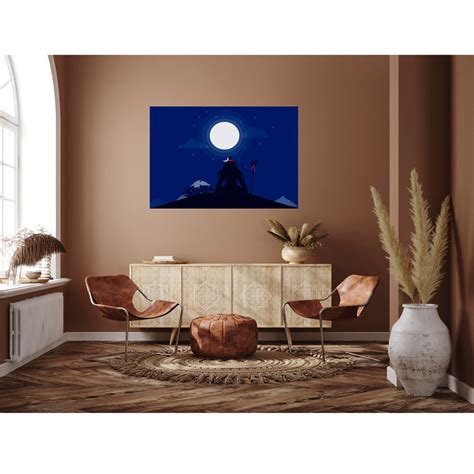 Shiv With Moon Painting Self Adhesive Sticker Poster – Myindianthings
