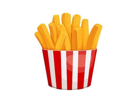 Caixa isolada de batatas fritas dos desenhos animados com batata ...