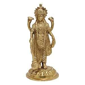 Buy Pick End Now Brass Standing Lord Vishnu Holding Club, Lotus Flower ...