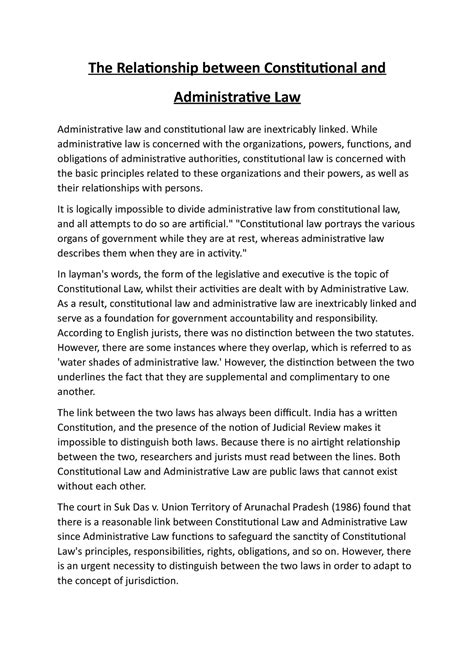 The Relationship between Constitutional and Administrative Law - The ...