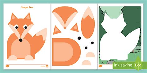 2D Cutting Skills Fox Activity Worksheets | Twinkl