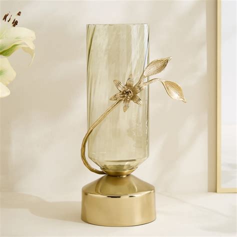 Buy Amara Ava Glass and Aluminium Spiral Vase from Home Centre at just ...