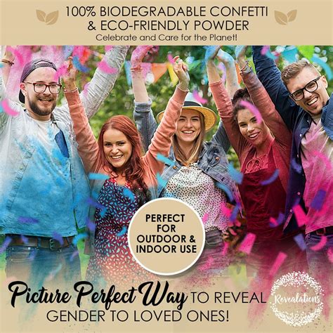 Buy Revealations Gender Reveal Confetti Powder Cannon - Set of 4 Mixed ...