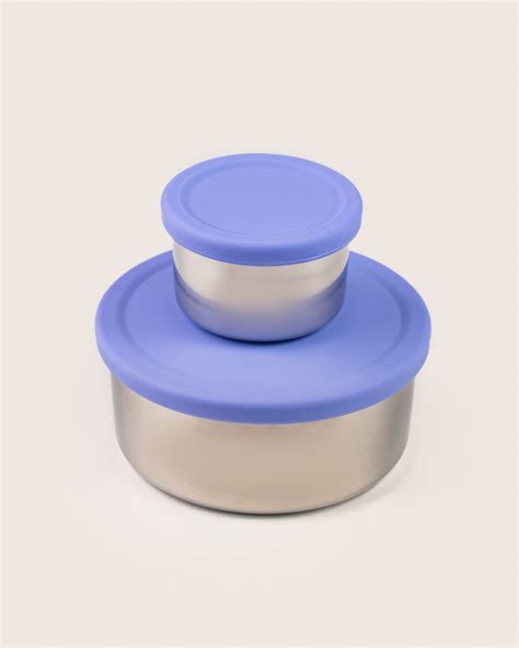 Leakproof Lilac Snack Container Set - Perfect for Snacks and Dips ...