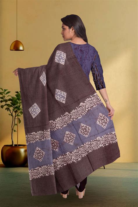 Blue Batik Printed 3-Piece Salwar Suit Material 10076002 – Avishya.com