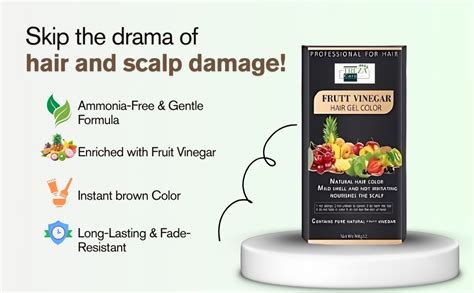 TREZA CARE Natural Brown Hair Gel Color with Fruit Vinegar | Ammonia ...