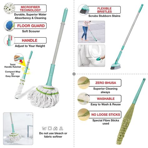 SpotZero By Milton 3 Pc Combo Zero Dust Broom with Twist & Squeeze ...