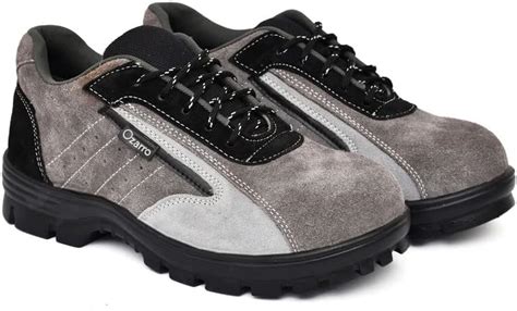 Ozarro Grey Suede Leather Steel Toe Safety Shoes (S4438) : Amazon.in ...