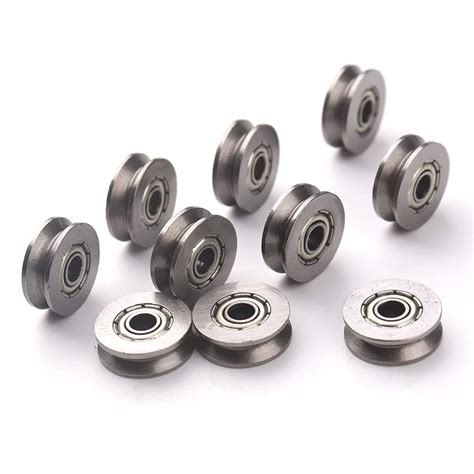 CHEERBRIGHT 50 Pieces Deep V Groove Guide Pulley Rail Ball Bearings ...