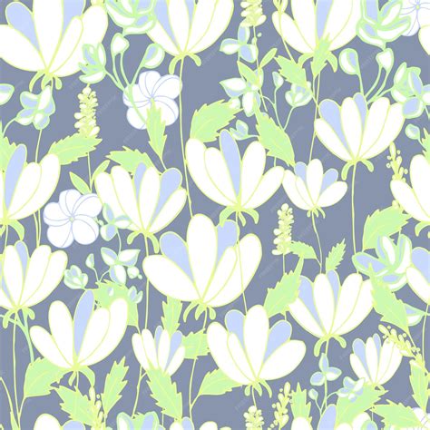 Vector naadloze patroon bloemen op achtergrond | Premium Vector