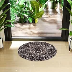 Kuber Industries Round Shape Feather Door Mat - Cotton Reversible for ...