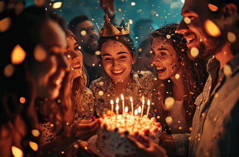 AI generated a group of people celebrating a birthday 37296344 Stock ...