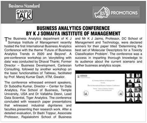 Business Analytics Conference by K J Somaiya Institute of Management ...