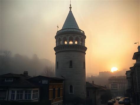 Steel and stone galata tower istanbul | Premium AI-generated image