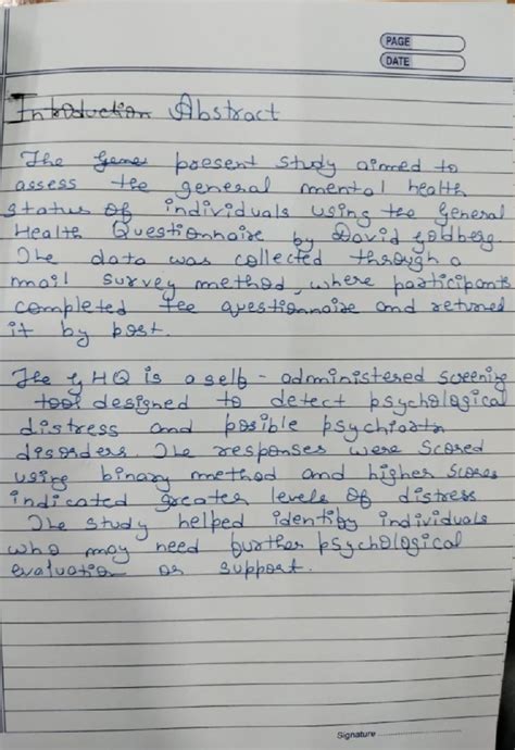 GHQ - General Health Questionnaire Practical Analysis - Studocu