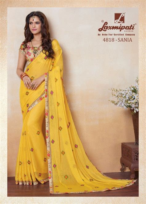 Laxmipati Ghoonghat 4818 Yellow Chiffon Saree – SANSKAR