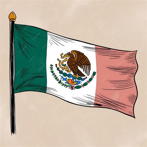 Simple and Clean Mexican Flag Drawing for Professional Use | Premium AI ...