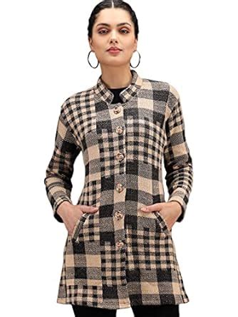 Buy eWools Women's Winter wear Woolen Banded Collar Multicolor ...