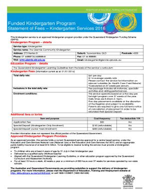 Fillable Online glennie qld edu Statement of Fees - The Glennie School ...