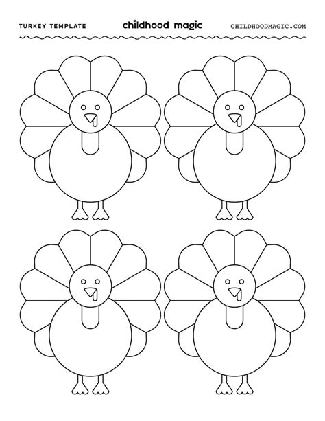 Printable Color Turkey Template