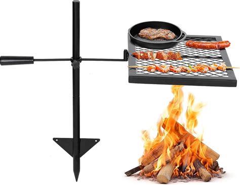 Amazon.com: VEVOR Swivel Campfire Grill, Fire Pit Grill Grate over Fire ...