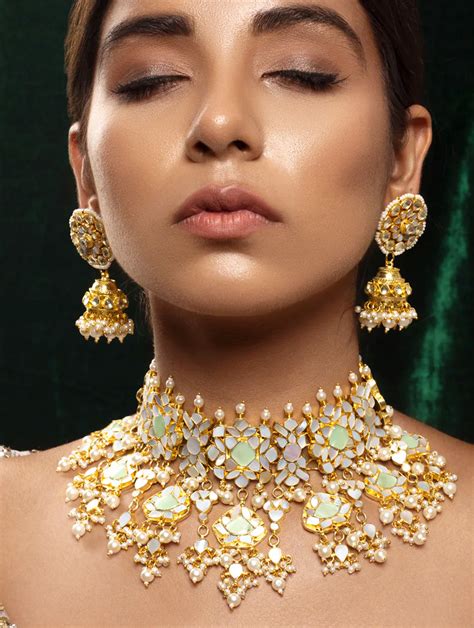 Anma Mother Of Pearl Mint Necklace Set – Nonita Fashion