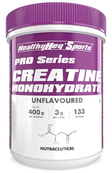 HealthyHey Sports Creatine Monohydrate 400G - 133 Servings (Unflavoured ...