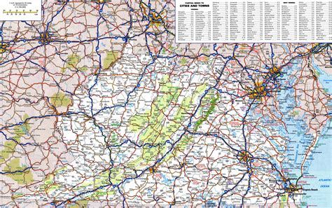 Large detailed roads and highways map of West Virginia state with all ...