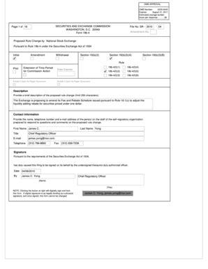 Fillable Online Proposed Rule Change by National Stock Exchange Fax ...