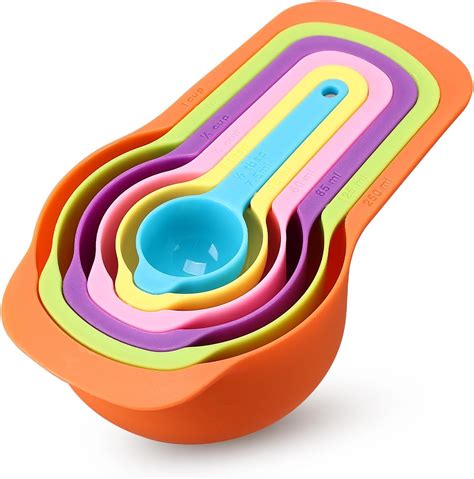 Amazon.com: Htaiaym measuring spoons Set - Colorful 6 Piece Measuring ...