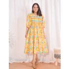 Multicolor Ikat Printed Cotton Dress