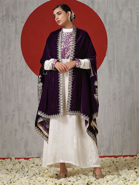Blue Kashmiri Tilla Embroidered Kaftan Dress
