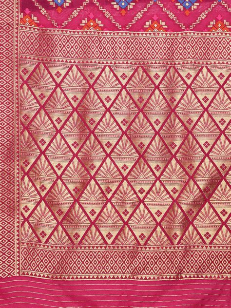 JDHK3613 Mysore Silk Saree with Zari Weaving and Ikat Inspired Resham ...