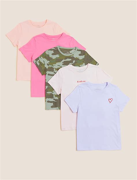 Buy 5pk Pure Cotton T-Shirts (6-16 Yrs) at Marks & Spencer