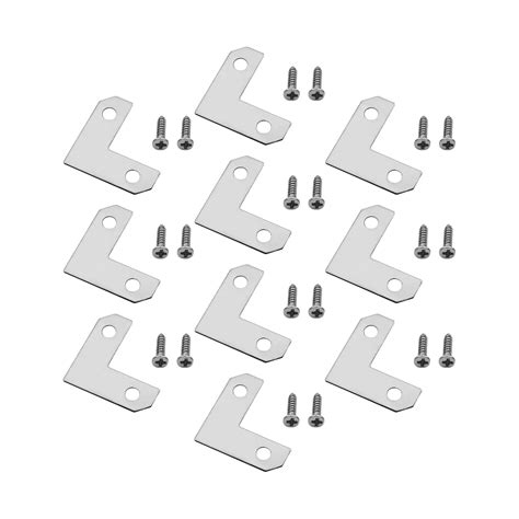 10Pcs L-Shaped Right Angle Bracket 1.02" x 1.02"(L x W) Iron Right ...