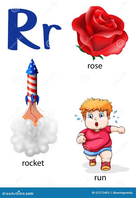 Things that Start with the Letter R Stock Vector - Illustration of consonant, artistic: 51272403