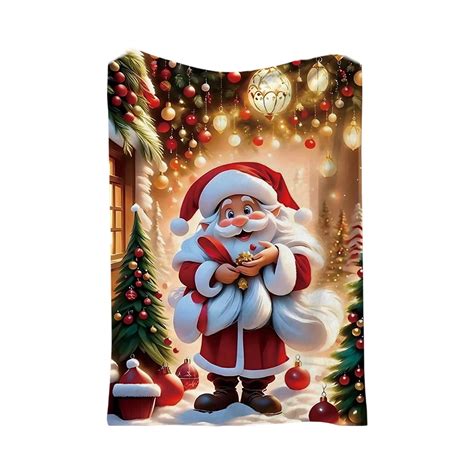 Lekihaqq Christmas Throw Blanket Festive Holiday Plush Fleece Sofa Bed Couch Cozy Warm Decor ...