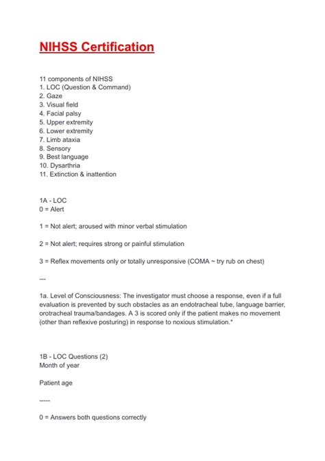 NIHSS Certification Exam 2025/2026 Questions With Completed & Verified ...