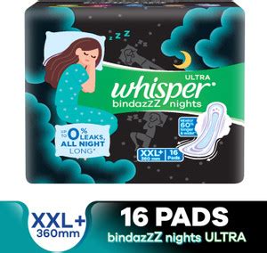 Whisper Bindazzz Nights XXL+ Sanitary Pad | Buy Women Hygiene products ...