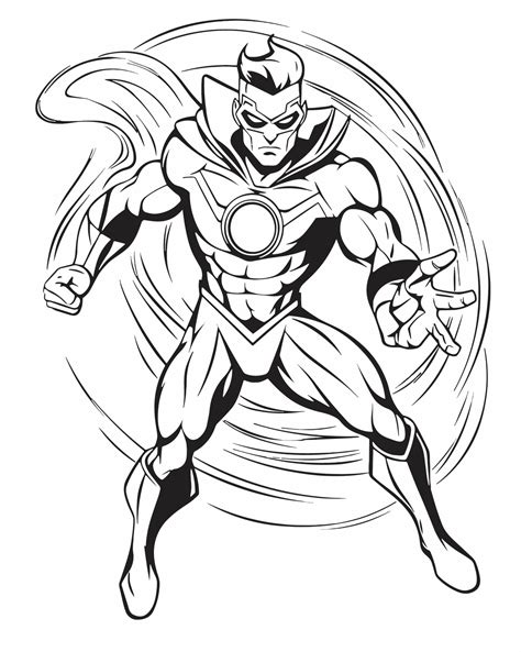 Super Hero Coloring Page 22913736 Vector Art at Vecteezy