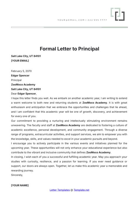 Free Formal Letter Template to Edit Online