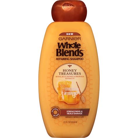 Garnier Whole Blends Honey Treasures Repairing Shampoo, 22 fl oz ...