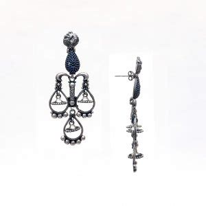 92.5 Oxidised Silver Fancy Party Wear Earrings For Women And Girls ...