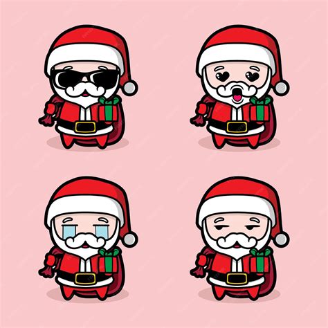 Premium Vector | Vector illustration of cute santa claus emoji