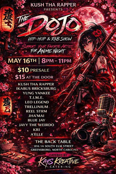 The Dojo : Hip Hop R&B show!, Back Table, Greensboro, 16 May 2026 ...