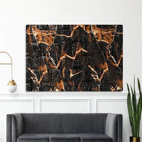3D Foam Wallpaper Panel 76×70 cm – Black & Orange – Sky Shopy